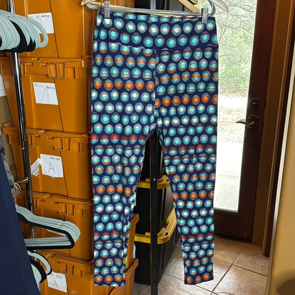 LuLaRoe Pants - NEW Lularoe TC Tall & Curvy Blue Orange Cream Leggings Size 12-18